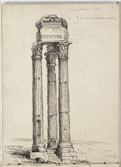 Tempio di Vespasiano, chiamato Tempio di Giove Tonante, Foro Romano da Thomas Cole